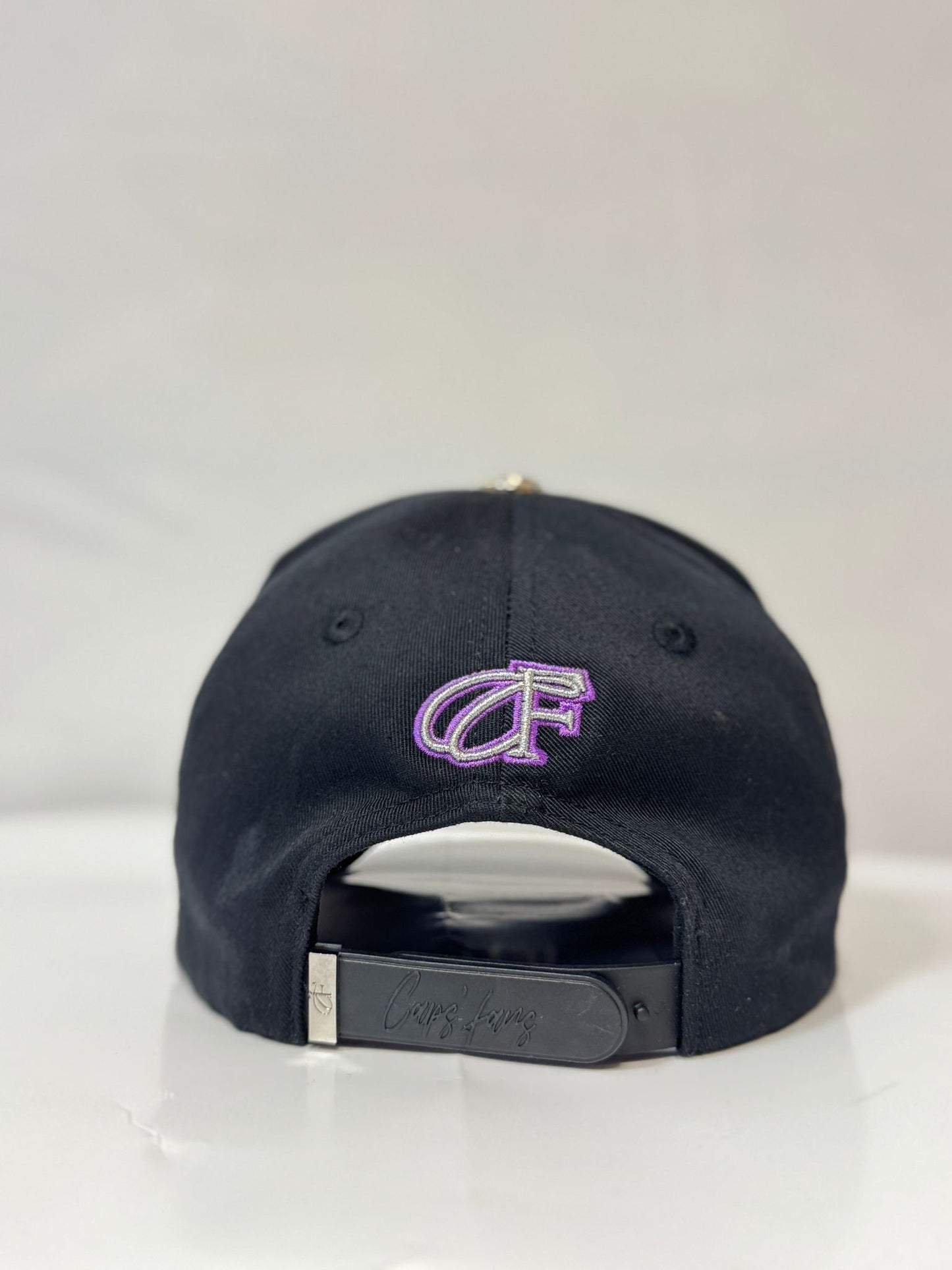 Hat NY Black Purple Crystals