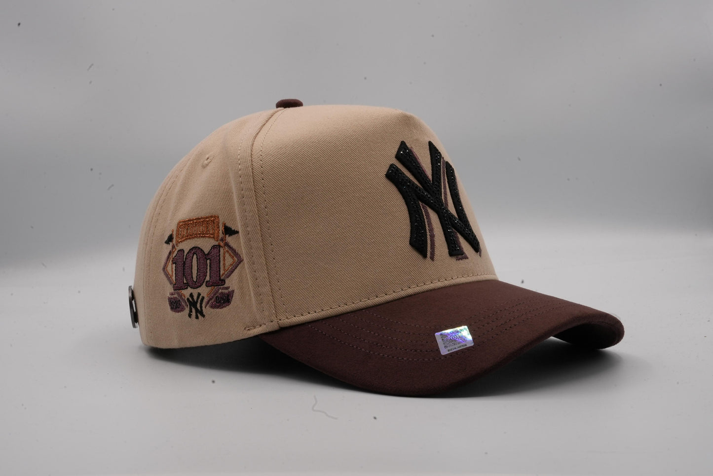 Hat NY Khaki Brown Crystals