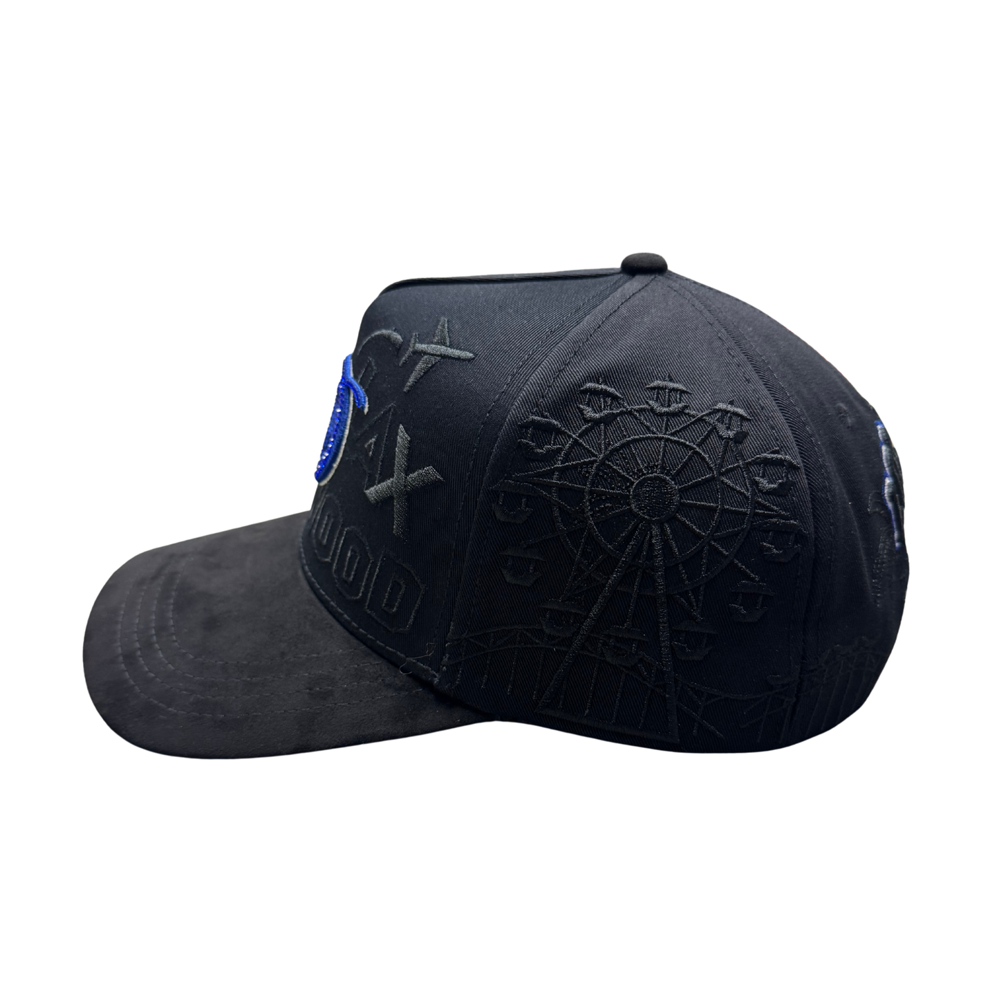 Hat LA D Full Embroidered Black/Blue