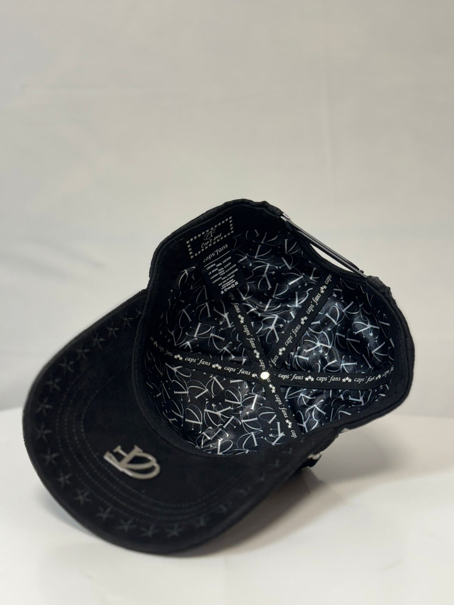 Hat Black Silver Stars Crystals