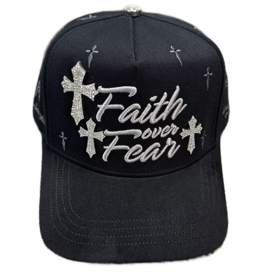 Faith over Fear Black Silver