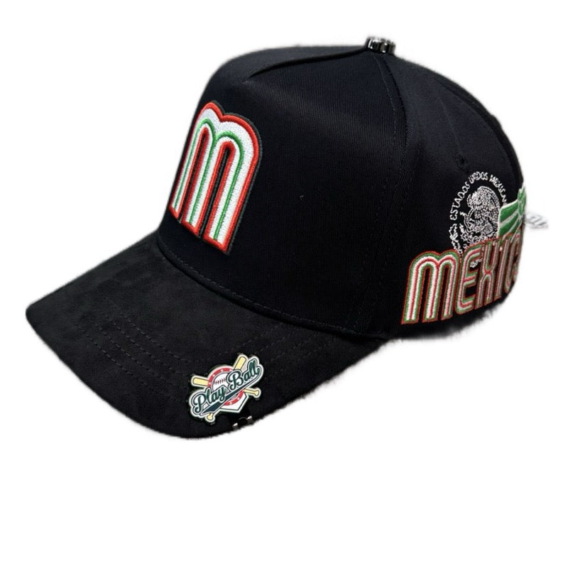 Hat M Mexico Patches Black