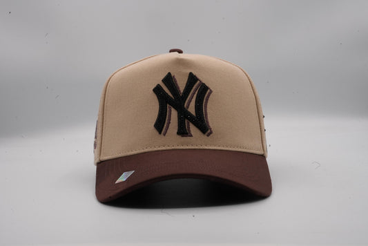 Hat NY Khaki Brown Crystals
